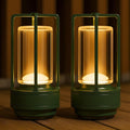 Klarako Crystal Lantern Lamp – Modern Cordless Rechargeable Bedside & Outdoor Light, Portable Wireless – Dimmable Touch Control – Luxury Living Room & Hotel-Style Lighting (Olive Green, 2-Pack)