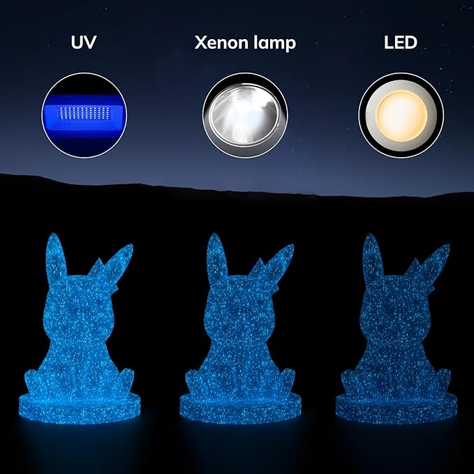 AMOLEN 3D PLA Printer Filament, 1.75mm Glow in The Dark Shiny Firefly Blue PLA Filament for 3D Printing, Best with UV Lamps, 1kg Spool (2.2lbs), Dimensional Accuracy +/- 0.02 mm, Fit Most 3D Printers