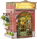 DIY Miniature House Kit,Flower Shop Miniature Dollhouse Kit with LED & Furniture,Mini Diorama House Building Kit for Adults Beginners,Tiny House Mini Model Kit 3D Wooden Crafts,Bookshelf Decor Gifts