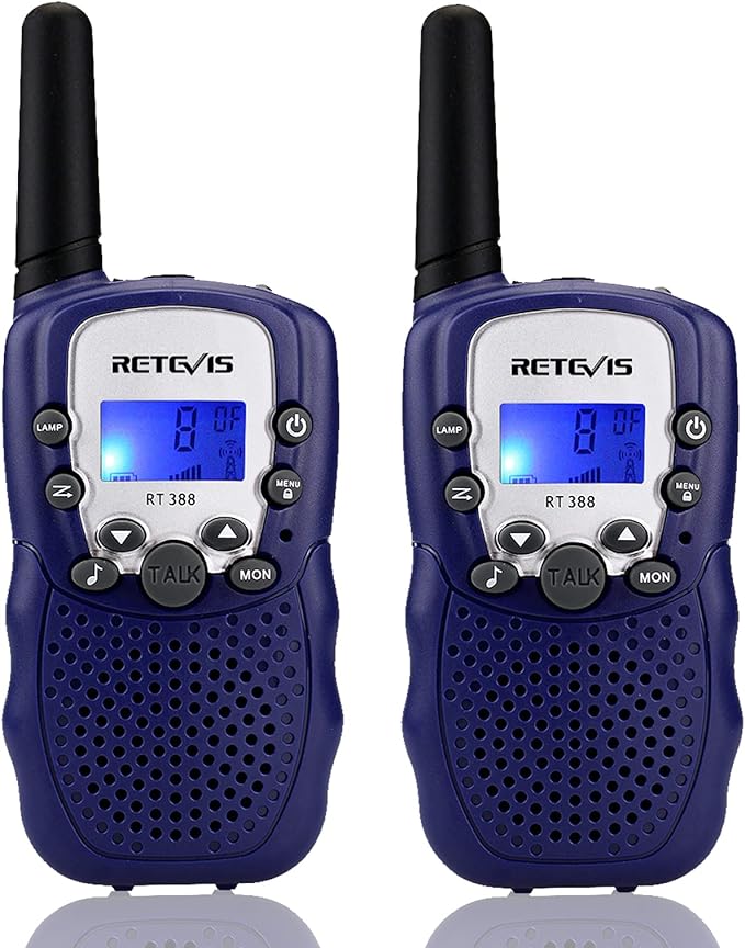 Retevis RT388 Kids Walkie Talkies, Toys for 6-12 Year Old Boys Girls, Walkie Talkies for Kids 22CH 2 Way Radio, VOX Flashlight LCD Backlit, Toys Gifts for Outdoor Stocking Stuffers(Dark Blue,1 Pair)