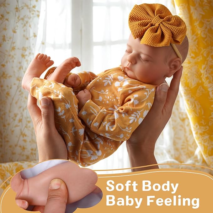 ADFO Lifelike Reborn Baby Dolls, 20 inch Realistic Newborn Real Life Baby Girl Dolls Soft Silicone Full Body Vinyl Girl Baby Dolls with Clothes and Toy Gift for Kids Age 3+