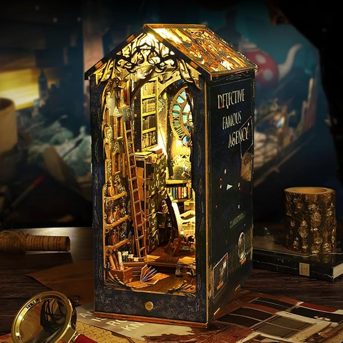 DIY Book Nook Kit - DIY Miniature Dolls House Kit with Furniture and LED Light, 3D Puzzle Wooden Art Bookends, Model Kits for Adults to Build (Covenant Church)