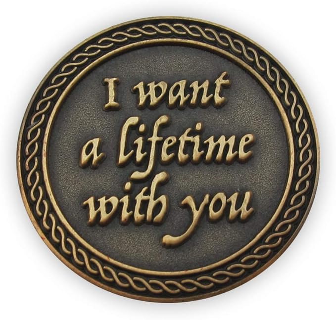Bulk Set of 10 Romantic Love Expression Coins, I Adore You, I Want a Lifetime with You, Anniversary Pocket Tokens for Date Night, Love Gift for Men & Women, from Him or Her