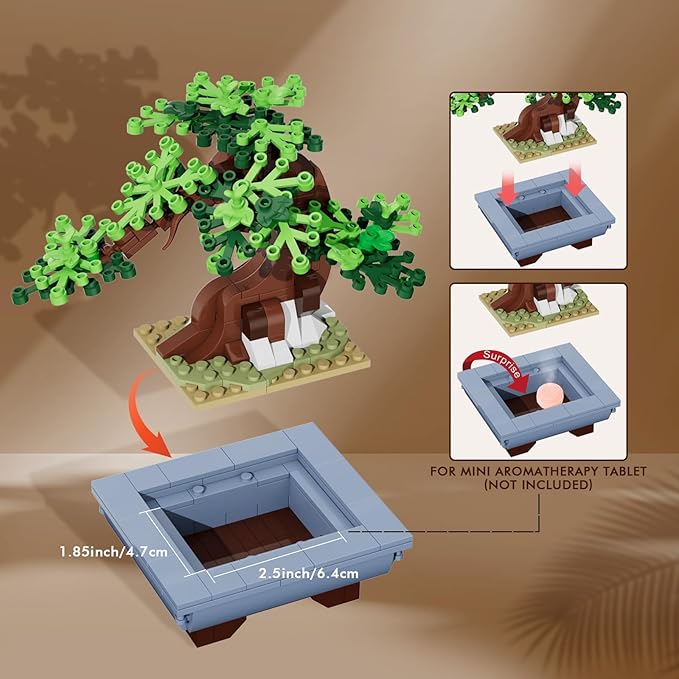 HOGOKIDS Cherry Blossom Flowers Building Set - 584PCS 4 Seasons Bonsai Tree Building Block Toy, Botanical Collection DIY Plant Home Office Decor for Adults, Flora Birthday Gift for Kids Girls Boys 6+