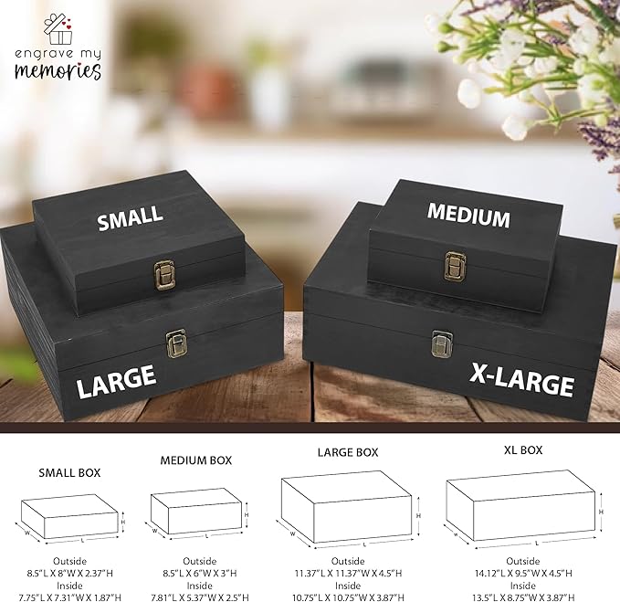 Personalized Time Capsule Memory Box Custom Engraved Wooden Keepsake Box for 18th Birthday Surprise Memories Photos Letters Memento - Storage Boxes for Baby Shower Birthday Anniversary Milestones Gift