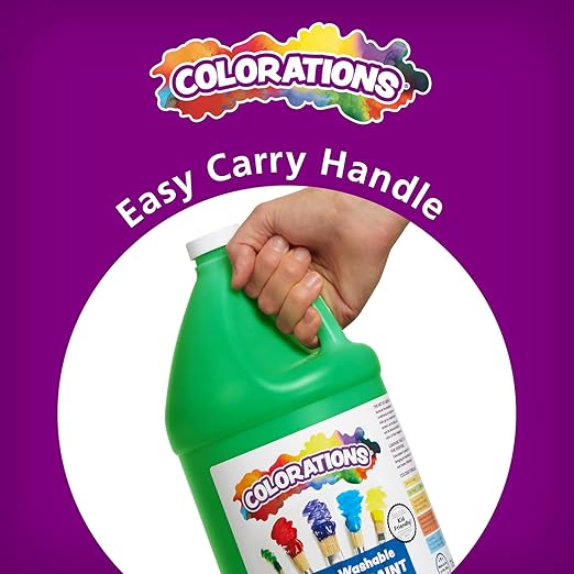 Colorations Paraben-Free Simply Washable Tempera Paint for Kids - 1/2 Gallon Value Size, Vibrant Orange. Non-Toxic and Made in The USA