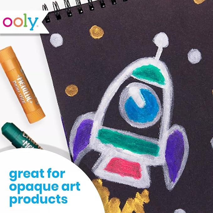 OOLY DIY Cover Small Sketchbook, 5 x 7.5 Inches, Black Paper Sketchbook, Drawing Book for Kids, Artists Drawing Pad for Gel Pens and White Pencils