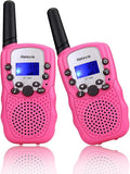 Retevis RT-388 Kids Walkie Talkies for Girls Boys,6-12 Year Old Kids' Toys,22 CH LCD Flashlight,Christmas Halloween Gifts,Camping Outdoor(Pink,2 Pack)