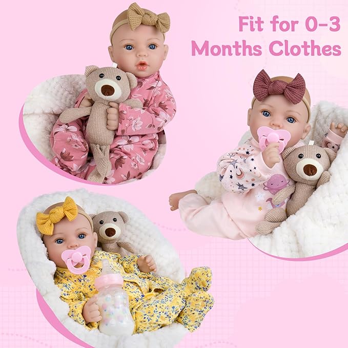 Aori Reborn Baby Dolls Girl Lifelike 18 inches - Realistic Newborn Baby Girls That Look Real, Premium Life-Size Collectible Doll for Preparents, Grandparents, Collectors