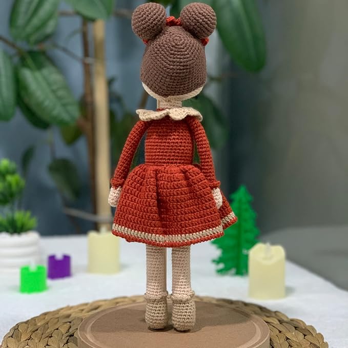 Tiny Things Stuffed Animal | Plush Toy | Cuddle Play and Bed time Friend | Handmade Natural Baby Doll | Knitted Crochet Toys | Crocheted Doll for Babies Crochet Baby Doll (Ruby)