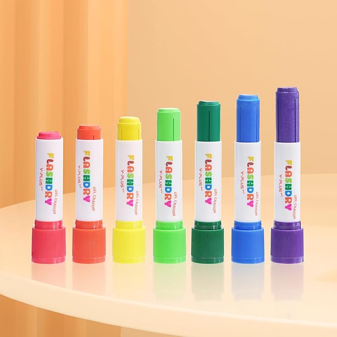 Flashdry Paint Sticks for Kids, 6 Colors Tempera Paint Set for Toddler, Non-toxic Washable Coloring Art Supplies for Ages 2-4 3-5 4-8