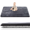 Large Thick Baby Play Mat for Floor,Padded 74x50 Playpen Mat,Foam Tummy Time Mats,Soft Support&Plush Feel Nursery Rug,Non Slip for Toddler,Infants,Kids Play,Yoga,Baby Crawling Mats (Dark Grey)