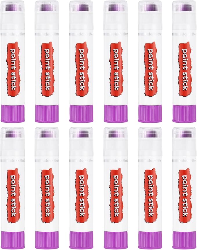 PATIKIL Tempera Paint Sticks, 12 Pcs Solid Tempera Paints Sticks Washable Bulk Markers Pen Quick Drying for Artists Beginners Art Supplies, Pink