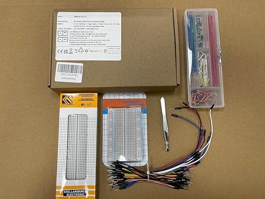 Breadboard Jumper Wires Kit 1Pcs 830 Breadboards 1PCS 400 Breadboards +65pcs Flexible Breadboard Jumper Wires +140pcs Jumper Wires+1pcs Tweezer for Arduino Raspberry Pi