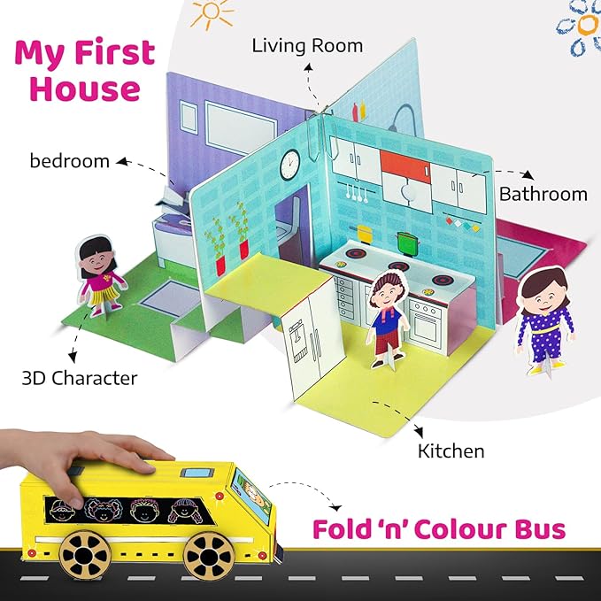 Smartivity 20 in 1 Art and Craft Kit I for 5,6,7,8,9 Year Old Girls & Boys I Clay, Stamp, Tracing, 3D House, Origami & Many More I Toys for Kids Age 5,6,7,8,9