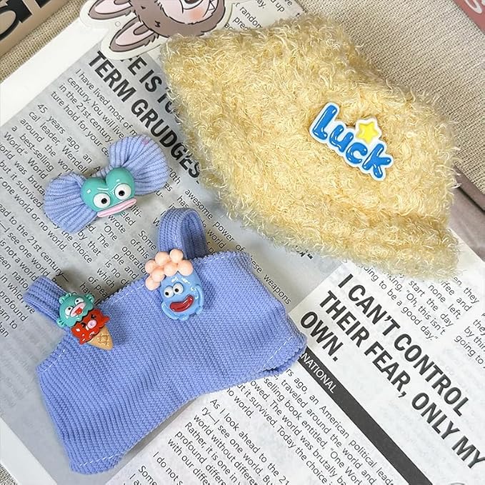 17cm Doll Clothes Set & Outfit - Cuddly Fashion Dresses with Accessories, Luxury Chic Doll Clothing & Plush Pullover Hoodie Doll Clothing DIY ,Just Clothes