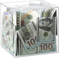 Clear Piggy Bank for Adults/Kids, Acrylic Unopenable Money Box for Cash Coin Saving, Must Break to Open, Money Saving Jar for Adults Boys Girls, Size 5.9''