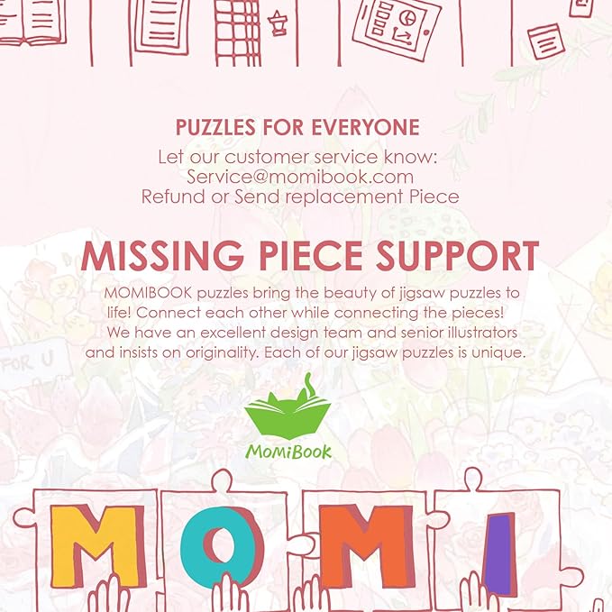 MOMIBOOK 1000 Piece Puzzle for Adults Jigsaw Puzzles of All Flowers Come to You, Painting Image Difficult Challenging Hard Impossible Puzzle Unique Funny Party Valentine's Christmas Birthday Gifts