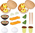 Chinese Breakfast Pretend Play Food Sets for Kids Kitchen 2 Sets Chinese Breakfast Mini Food Play Set Children Pretend Play Toy for Children Family Dollhouse Furniture