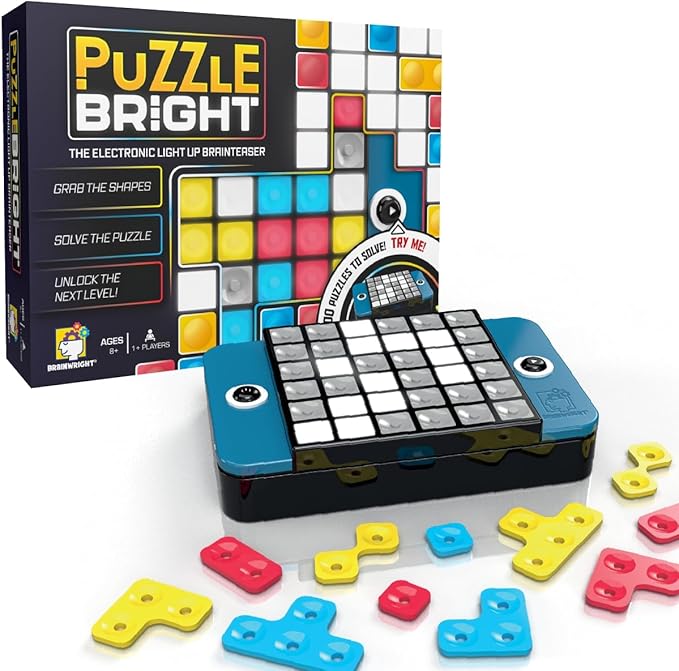 Brainwright - Puzzle Bright - Interactive Light-Up Brain Teaser with 300+ Challenges