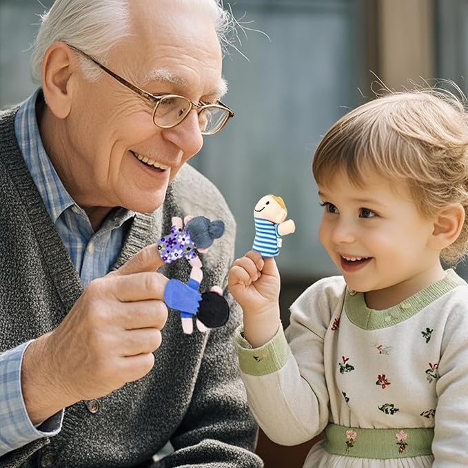 Sealive Family Finger Puppets for Toddlers 1-3 - Interactive Educational Animal Finger Puppets for Storytime, Playtime, and Learning - Safe, Soft Plush