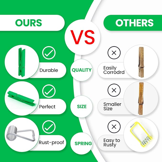 50PCS Colored Wooden Clothespins, 2.9inch Green Clothes Pins for Clip Pictures Photos Decorative, Small Colorful Wood Decoration Closepins Clips