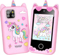 Kids Smart Phone for Girls Christmas Birthday Gifts for Girls Age 3 4 5 6 7 8 9 10 Kids Toys Smart Cell Phone 2.8" Touchscreen Built-in 32G SD Card Dual Camera 28 Toddler Learning Games Music Player