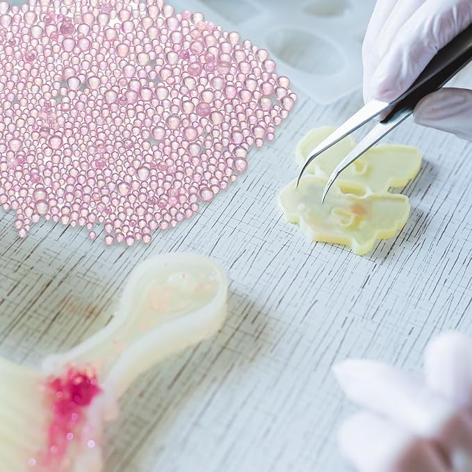 Iridescent Glass Tiny Bubble Beads, 0.4-3mm 10g No Hole Micro Mini Round Lilac Water Droplets Beads - Applications: for Resin Filler, Nail Art, Dollhouse Bath Tub