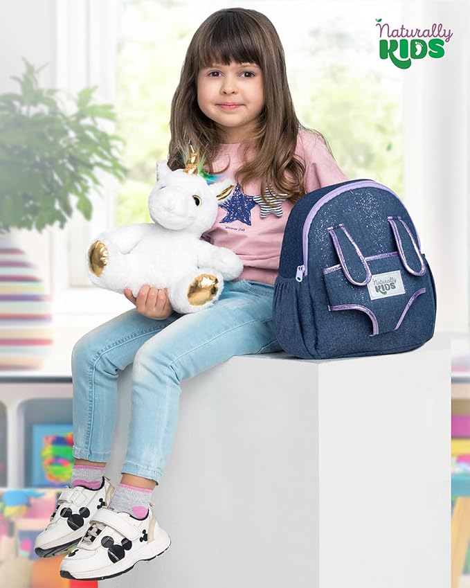 Naturally KIDS Unicorn Toys, 3 Year Old Girl Gifts, Birthday Gifts for 2 Year Old Girls, Toddler Unicorn Backpack
