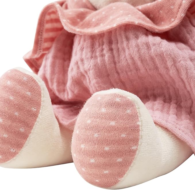 Bunny Stuffed Animal Organic Cotton Baby Plush Toys, 9" Easter Plush Bunny Soft Cuddly Toy for Babies and Toddlers