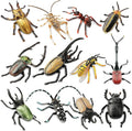 Toymany 12PCS Realistic Insects Figurines Toys - Plastic Bugs Figures Set with Cricket Bee Ant Dung Beetle, Educational Toy Cake Toppers Christmas Birthday Gift for Toddlers Kids