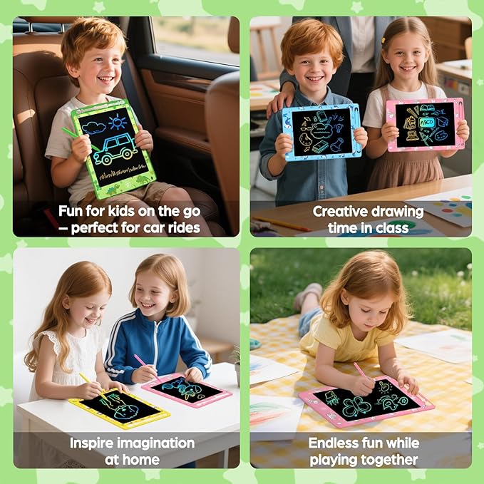 4 Pack LCD Writing Tablet for Kids, 8.5 Inch Colorful Doodle Board Drawing Pad, Party Favor Educational Learning School Prize Birthday Gifts for Boys Girls Age 3 4 5 6 7 8