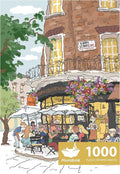MOMIBOOK Puzzles for Adults 1000 Piece Jigsaw Puzzles of Afternoon at The Corner, Painting Image Sotre Puzzle Challenging Hard Impossible Puzzle, Funny Toys & Games Christmas Birthday Gifts