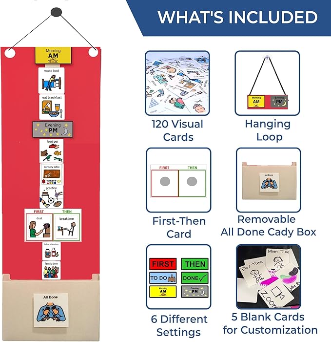 Visual Schedule for Kids – 133 Durable Plastic Picture Cards with Soft Loop Coins | Daily Routine & Chore Reward Chart for Home, School, Autism, ADHD & Special Needs Behavior Support