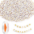 DECYOOL Letter Beads, 1900Pcs 4×7mm White Gold Acrylic Alphabet Beads with 1 Roll Elastic String for Bracelet Necklace Jewelry Making Supplies