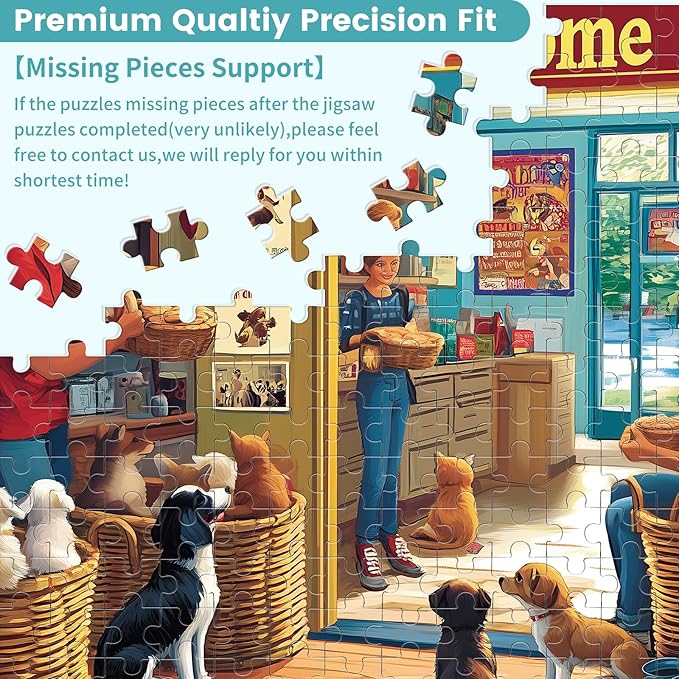 500 Pieces Animal Puzzles for Adults, Indoor Pet Shop Puzzle for Adults Children, Dog Puzzle 500 Pieces, Gift for Birthday, Home Decor, Fun for Family Entertainment(20.5 * 15 in)