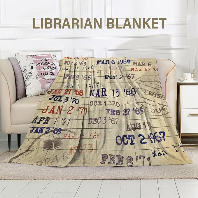 Reading Blanket Gifts for Book Lovers, Book Gift for Women, Book Blanket 60"x 50" Librarian Gifts Birthday Christmas Thanksgiving Gift for Women