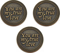 Bulk Set of 3 Romantic Love Expression Coins, You are My True Love, & The Best Thing That Ever Happened to Me, Anniversary Pocket Tokens for Date Night, Love Gift for Men & Women, from Him or Her