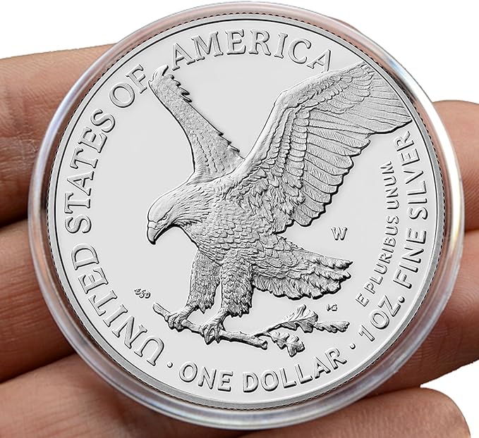 20 Pcs 40.6mm Acrylic Silver Eagle Coin Holder, Fit American Silver Eagle Dollar, Silver Fiji Taku and Silver Libertad, Acrylic Coin Protector Cases