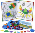 ZazzyKid Kids Magnetic Pattern Blocks Set: 216 PCS Geometric Shape Puzzles Tangram - STEM