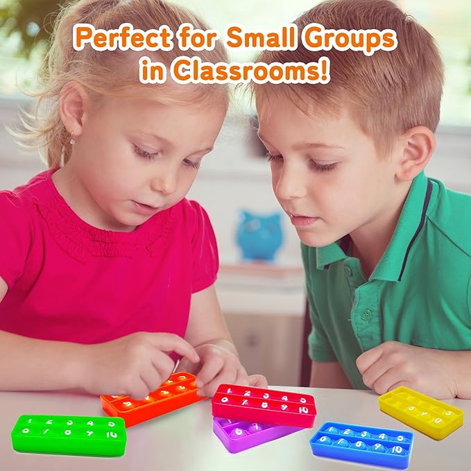 Ten-Frame Counting Toys, 10-Frame Bubble Popper Fidget Toys, Number Math Games, Montessori Educational Toy for Preschool Kindergarten Classroom Learning Activities Kids 3 4 5 Year Old