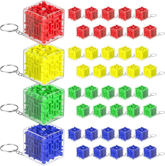 50 Pcs Maze Puzzle Toy Gift 3D Cube Box Mini Maze Christmas Puzzles Game for Adults Birthday Party Favors Stocking Stuffers for Kids