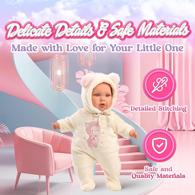 Llorens Soft Body Dolls – Realistic Dolls for Toddlers and Babies in 11.8”, 13.8” & 16.5” Sizes – Premium Quality, Handwashable Cotton Clothing for Kids