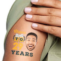 Big Dot of Happiness Custom Photo Cheers and Beers Happy Birthday - Birthday Party Favors - Fun Face Temporary Tattoos - Set of 12
