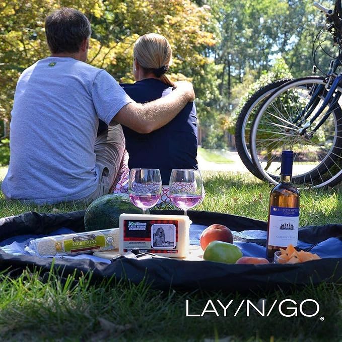 Lay-n-Go 2-in-1 Small Portable Drawstring Toys Storage Organizer and Play Mat for Room and Travel, Made for Kids and Toddlers with a Durable Patented Design