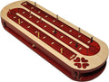 Palm Royal Handicrafts 4 Track Continuous Wooden Cribbage Board Inlaid in Blood Wood and Maple Storage Available