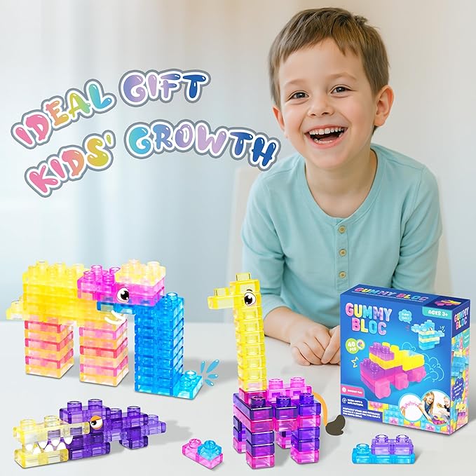 40 PCS Sensory Soft Building Blocks for Toddlers, Montessori Squishy Stacking Toy Set for Kids, Squeezable & Stretchable Early Learning Construction Playset, Multicolor Puzzle Blocks for Creative Play