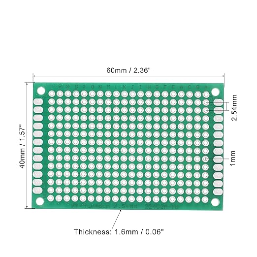 MECCANIXITY PCB Board Single Sided Printed Circuit Prototyping Boards Plated Through Holes for DIY Soldering Electronic Projects, 40mmx60mm, Pack of 20