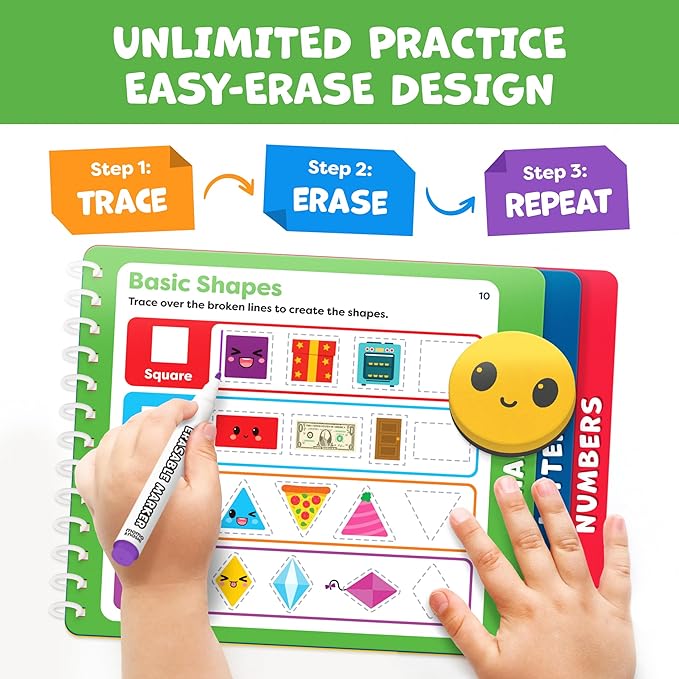 Preschool Learning Activities - Tracing Books for Kids Ages 3-5 - Toddler Handwriting Practice - Letter Tracing for Kids Preschool Kindergarten Workbooks 3-4, 4-5 Learning Books - 3 year old boy gift
