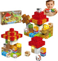 100 Pcs Magnetic Building Blocks, Enhance STEM Learning, Creative Play & Logical Thinking, Durable & Vibrant Color with Light Up Blocks, Ideal for Classroom & Screen-Free Entertainment (Farm)